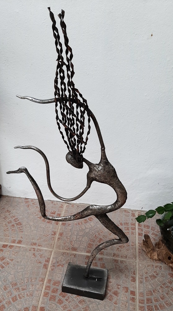 Frauen Skulptur Tänzerin Metall, Art Ferro